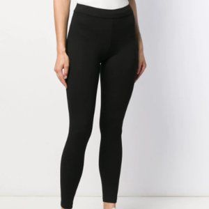 Vince Black Elastic Waistband Back Stitch Leggings